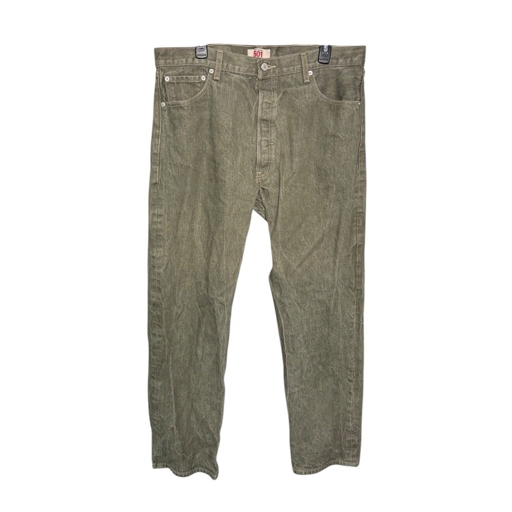 Levi's 501 Jeans Olive‎ Green Men's 38x34 Button Fly Straight Leg